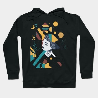 Bohemian Style Geometric Shapes with a Girl Hoodie